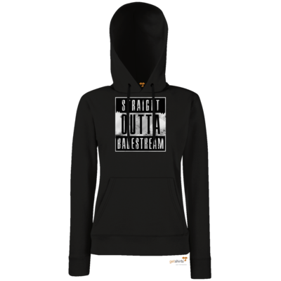 Motiv: Hoodie Damen Classic - Straight Outta Badestream - bestimme auf Wunsch Details wie Produkt, Grösse, Farbe und Position selbst ! Motiv: Hoodie Damen Classic - Straight Outta Badestream