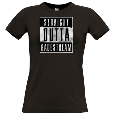 Motiv: T-Shirt Damen Premium FAIR WEAR - Straight Outta Badestream - bestimme auf Wunsch Details wie Produkt, Grösse, Farbe und Position selbst ! Motiv: T-Shirt Damen Premium FAIR WEAR - Straight Outta Badestream