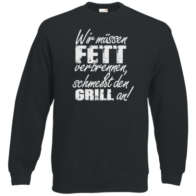 Motiv: Sweatshirt Classic - SizzleBrothers - Grillen - Fett verbrennen - bestimme auf Wunsch Details wie Produkt, Grösse, Farbe und Position selbst ! Motiv: Sweatshirt Classic - SizzleBrothers - Grillen - Fett verbrennen