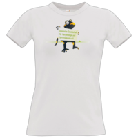 Motiv: T-Shirt Damen Premium FAIR WEAR - Willi mit Schild - bestimme auf Wunsch Details wie Produkt, Grösse, Farbe und Position selbst ! Motiv: T-Shirt Damen Premium FAIR WEAR - Willi mit Schild