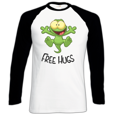 Motiv: Longsleeve Baseball T - FreeHugs - bestimme auf Wunsch Details wie Produkt, Grösse, Farbe und Position selbst ! Motiv: Longsleeve Baseball T - FreeHugs