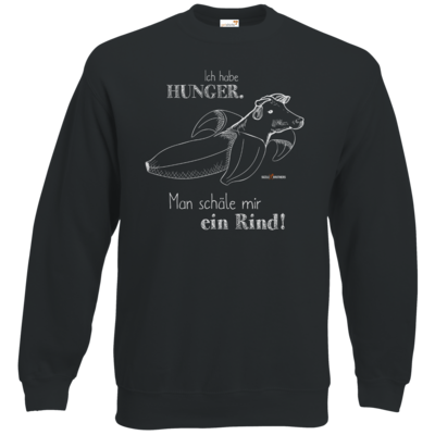 Motiv: Sweatshirt Classic - SizzleBrothers - Grillen - Hunger Rind schälen - bestimme auf Wunsch Details wie Produkt, Grösse, Farbe und Position selbst ! Motiv: Sweatshirt Classic - SizzleBrothers - Grillen - Hunger Rind schälen