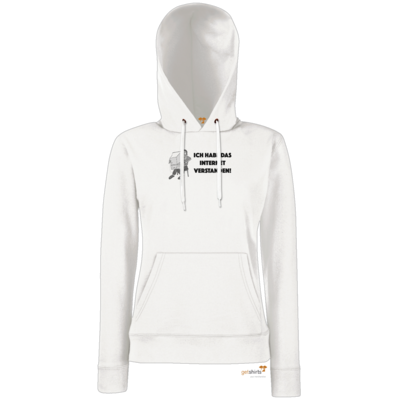 Motiv: Hoodie Damen Classic - verstanden - bestimme auf Wunsch Details wie Produkt, Grösse, Farbe und Position selbst ! Motiv: Hoodie Damen Classic - verstanden