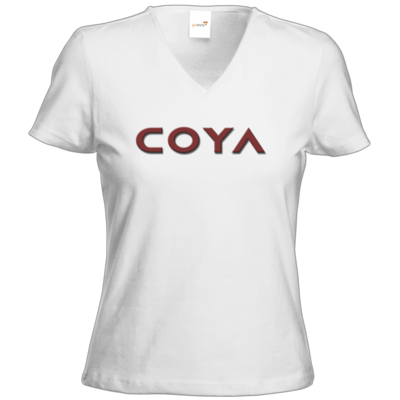 Motiv: T-Shirt Damen V-Neck Classic - Coya Logo - bestimme auf Wunsch Details wie Produkt, Grösse, Farbe und Position selbst ! Motiv: T-Shirt Damen V-Neck Classic - Coya Logo