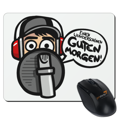 Motiv: Mousepad Textil - Guten Morgen - bestimme auf Wunsch Details wie Produkt, Grösse, Farbe und Position selbst ! Motiv: Mousepad Textil - Guten Morgen