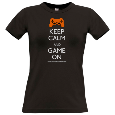 Motiv: T-Shirt Damen Premium FAIR WEAR - Keep Calm Game On - bestimme auf Wunsch Details wie Produkt, Grösse, Farbe und Position selbst ! Motiv: T-Shirt Damen Premium FAIR WEAR - Keep Calm Game On