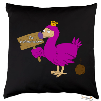 Motiv: Kissen Baumwolle - Motiv Weltherrscherin - bestimme auf Wunsch Details wie Produkt, Grösse, Farbe und Position selbst ! Motiv: Kissen Baumwolle - Motiv Weltherrscherin
