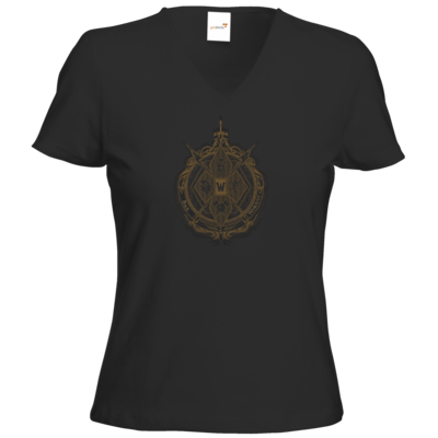 Motiv: T-Shirt Damen V-Neck Classic - B2W Wappen Black - bestimme auf Wunsch Details wie Produkt, Grösse, Farbe und Position selbst ! Motiv: T-Shirt Damen V-Neck Classic - B2W Wappen Black