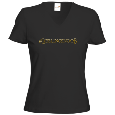 Motiv: T-Shirt Damen V-Neck Classic - Lieblingsnoob - bestimme auf Wunsch Details wie Produkt, Grösse, Farbe und Position selbst ! Motiv: T-Shirt Damen V-Neck Classic - Lieblingsnoob