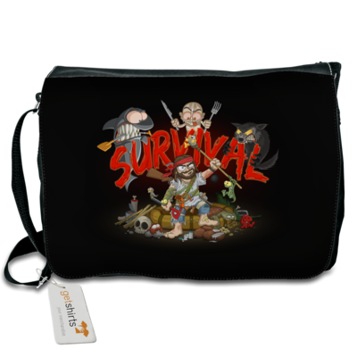 Motiv: Schultertasche - Survival - bestimme auf Wunsch Details wie Produkt, Grösse, Farbe und Position selbst ! Motiv: Schultertasche - Survival