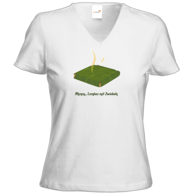 Motiv: T-Shirt Damen V-Neck Classic - Lembas - bestimme auf Wunsch Details wie Produkt, Grösse, Farbe und Position selbst ! Motiv: T-Shirt Damen V-Neck Classic - Lembas