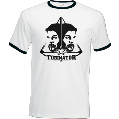 Motiv: T-Shirt Ringer - StarBadge dark - bestimme auf Wunsch Details wie Produkt, Grösse, Farbe und Position selbst ! Motiv: T-Shirt Ringer - StarBadge dark