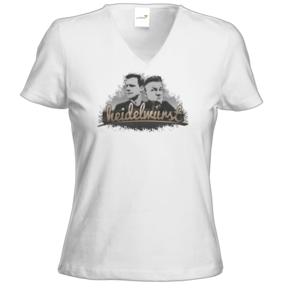 Motiv: T-Shirt Damen V-Neck Classic - Heidelwurst - bestimme auf Wunsch Details wie Produkt, Grösse, Farbe und Position selbst ! Motiv: T-Shirt Damen V-Neck Classic - Heidelwurst