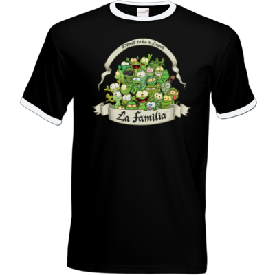 Motiv: T-Shirt Ringer - LaFamilia - bestimme auf Wunsch Details wie Produkt, Grösse, Farbe und Position selbst ! Motiv: T-Shirt Ringer - LaFamilia