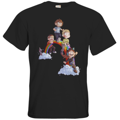 Motiv: T-Shirt Premium FAIR WEAR - Dead by Daylight - Regenbogen - bestimme auf Wunsch Details wie Produkt, Grösse, Farbe und Position selbst ! Motiv: T-Shirt Premium FAIR WEAR - Dead by Daylight - Regenbogen