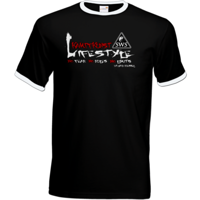 Motiv: T-Shirt Ringer - Kampfkunst Lifestyle - Logo 2 - bestimme auf Wunsch Details wie Produkt, Grösse, Farbe und Position selbst ! Motiv: T-Shirt Ringer - Kampfkunst Lifestyle - Logo 2