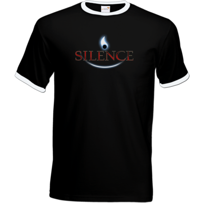 Motiv: T-Shirt Ringer - Silence - Logo - bestimme auf Wunsch Details wie Produkt, Grösse, Farbe und Position selbst ! Motiv: T-Shirt Ringer - Silence - Logo