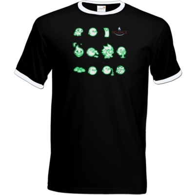 Motiv: T-Shirt Ringer - Silence - Icons - bestimme auf Wunsch Details wie Produkt, Grösse, Farbe und Position selbst ! Motiv: T-Shirt Ringer - Silence - Icons