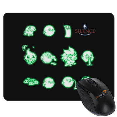 Motiv: Mousepad Textil - Silence - Icons - bestimme auf Wunsch Details wie Produkt, Grösse, Farbe und Position selbst ! Motiv: Mousepad Textil - Silence - Icons
