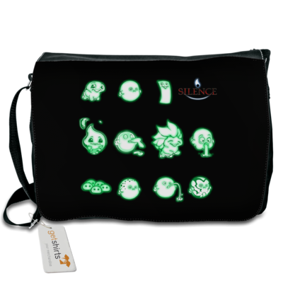 Motiv: Schultertasche - Silence - Icons - bestimme auf Wunsch Details wie Produkt, Grösse, Farbe und Position selbst ! Motiv: Schultertasche - Silence - Icons