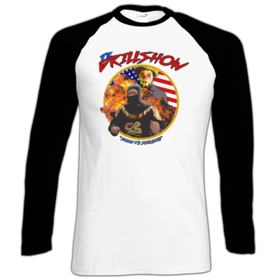 Motiv: Longsleeve Baseball T - Die Grillshow - Motiv 3 - bestimme auf Wunsch Details wie Produkt, Grösse, Farbe und Position selbst ! Motiv: Longsleeve Baseball T - Die Grillshow - Motiv 3