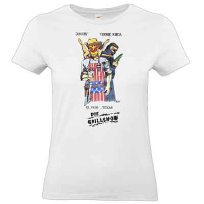 Motiv: T-Shirt Damen Premium FAIR WEAR - Die Grillshow - Filmplakat - bestimme auf Wunsch Details wie Produkt, Grösse, Farbe und Position selbst ! Motiv: T-Shirt Damen Premium FAIR WEAR - Die Grillshow - Filmplakat