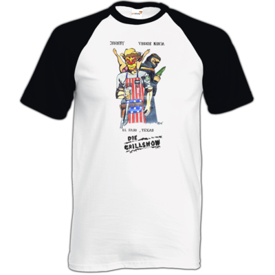 Motiv: TShirt Baseball - Die Grillshow - Filmplakat - bestimme auf Wunsch Details wie Produkt, Grösse, Farbe und Position selbst ! Motiv: TShirt Baseball - Die Grillshow - Filmplakat