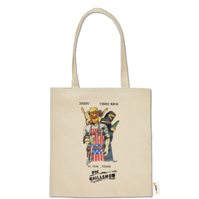 Motiv: Baumwolltasche - Die Grillshow - Filmplakat - bestimme auf Wunsch Details wie Produkt, Grösse, Farbe und Position selbst ! Motiv: Baumwolltasche - Die Grillshow - Filmplakat
