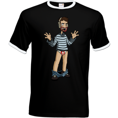 Motiv: T-Shirt Ringer - Hosenlos - bestimme auf Wunsch Details wie Produkt, Grösse, Farbe und Position selbst ! Motiv: T-Shirt Ringer - Hosenlos