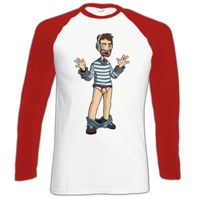 Motiv: Longsleeve Baseball T - Hosenlos - bestimme auf Wunsch Details wie Produkt, Grösse, Farbe und Position selbst ! Motiv: Longsleeve Baseball T - Hosenlos