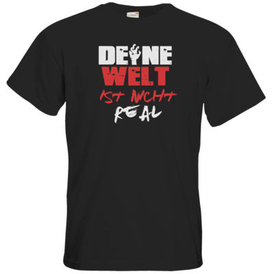Motiv: T-Shirt Premium FAIR WEAR - DeineWeltistnichtReal - bestimme auf Wunsch Details wie Produkt, Grösse, Farbe und Position selbst ! Motiv: T-Shirt Premium FAIR WEAR - DeineWeltistnichtReal