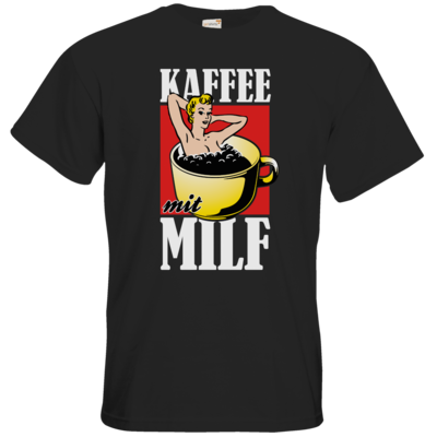 Motiv: T-Shirt Premium FAIR WEAR - Kaffee mit MILF - bestimme auf Wunsch Details wie Produkt, Grösse, Farbe und Position selbst ! Motiv: T-Shirt Premium FAIR WEAR - Kaffee mit MILF