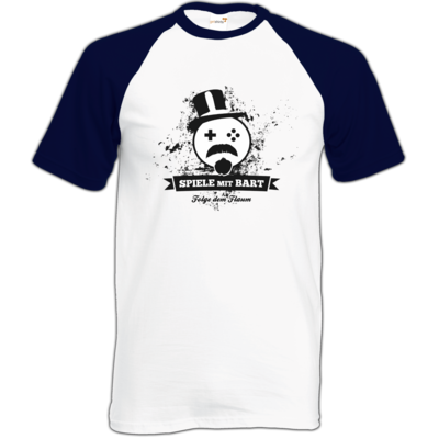 Motiv: Baseball-T FAIR WEAR - Spiele mit Bart - bestimme auf Wunsch Details wie Produkt, Grösse, Farbe und Position selbst ! Motiv: Baseball-T FAIR WEAR - Spiele mit Bart