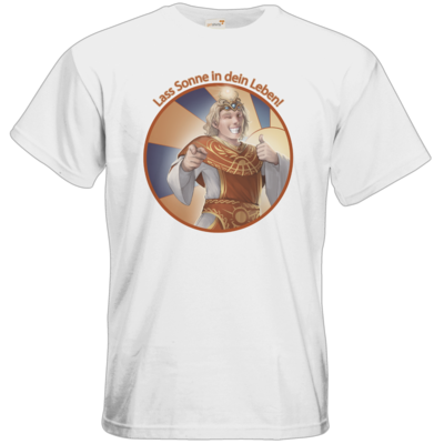 Motiv: T-Shirt Premium FAIR WEAR - Sprüche - Götter - Praios - Lass Sonne in... - bestimme auf Wunsch Details wie Produkt, Grösse, Farbe und Position selbst ! Motiv: T-Shirt Premium FAIR WEAR - Sprüche - Götter - Praios - Lass Sonne in...