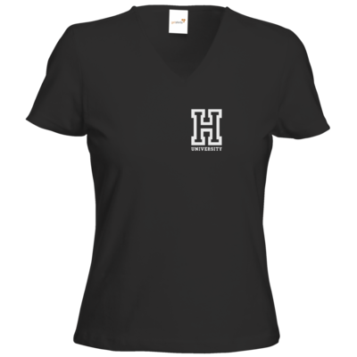 Motiv: T-Shirt Damen V-Neck Classic - CampusStore - H-University - bestimme auf Wunsch Details wie Produkt, Grösse, Farbe und Position selbst ! Motiv: T-Shirt Damen V-Neck Classic - CampusStore - H-University