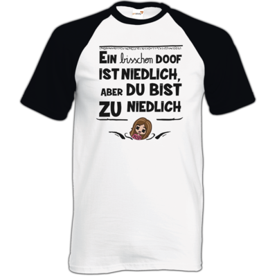 Motiv: TShirt Baseball - zu niedlich - bestimme auf Wunsch Details wie Produkt, Grösse, Farbe und Position selbst ! Motiv: TShirt Baseball - zu niedlich