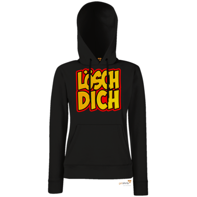 Motiv: Hoodie Damen Classic - lösch dich - bestimme auf Wunsch Details wie Produkt, Grösse, Farbe und Position selbst ! Motiv: Hoodie Damen Classic - lösch dich
