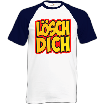 Motiv: Baseball-T FAIR WEAR - lösch dich - bestimme auf Wunsch Details wie Produkt, Grösse, Farbe und Position selbst ! Motiv: Baseball-T FAIR WEAR - lösch dich
