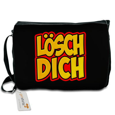 Motiv: Schultertasche - lösch dich - bestimme auf Wunsch Details wie Produkt, Grösse, Farbe und Position selbst ! Motiv: Schultertasche - lösch dich