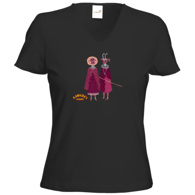 Motiv: T-Shirt Damen V-Neck Classic - Kawaida's Journey - Massai - bestimme auf Wunsch Details wie Produkt, Grösse, Farbe und Position selbst ! Motiv: T-Shirt Damen V-Neck Classic - Kawaida's Journey - Massai