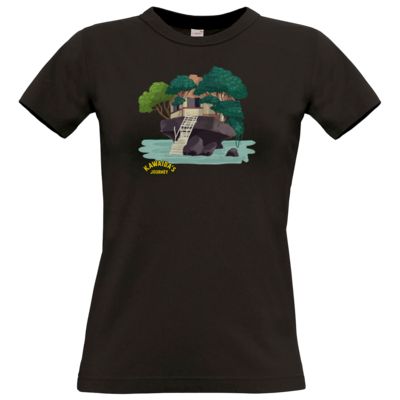 Motiv: T-Shirt Damen Premium FAIR WEAR - Kawaida's Journey - Beach House - bestimme auf Wunsch Details wie Produkt, Grösse, Farbe und Position selbst ! Motiv: T-Shirt Damen Premium FAIR WEAR - Kawaida's Journey - Beach House