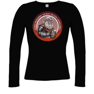Motiv: Longsleeve Damen FAIR WEAR - Sprüche - Zwergenbier - bestimme auf Wunsch Details wie Produkt, Grösse, Farbe und Position selbst ! Motiv: Longsleeve Damen FAIR WEAR - Sprüche - Zwergenbier