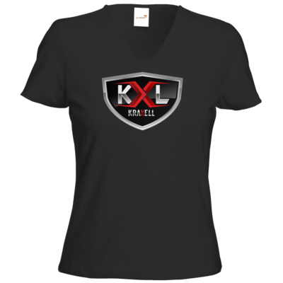 Motiv: T-Shirt Damen V-Neck Classic - Kraxell - Logo - bestimme auf Wunsch Details wie Produkt, Grösse, Farbe und Position selbst ! Motiv: T-Shirt Damen V-Neck Classic - Kraxell - Logo