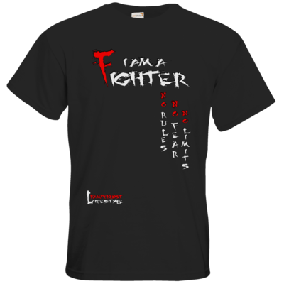 Motiv: T-Shirt Premium FAIR WEAR - Kampfkunst Lifestyle - I am a Fighter - bestimme auf Wunsch Details wie Produkt, Grösse, Farbe und Position selbst ! Motiv: T-Shirt Premium FAIR WEAR - Kampfkunst Lifestyle - I am a Fighter