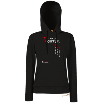 Motiv: Hoodie Damen Classic - Kampfkunst Lifestyle - I am a Fighter - bestimme auf Wunsch Details wie Produkt, Grösse, Farbe und Position selbst ! Motiv: Hoodie Damen Classic - Kampfkunst Lifestyle - I am a Fighter