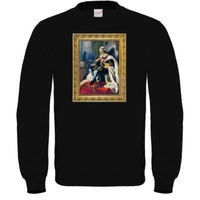 Motiv: Sweatshirt FAIR WEAR - Verflixxte Klixx - Geierkoenig - bestimme auf Wunsch Details wie Produkt, Grösse, Farbe und Position selbst ! Motiv: Sweatshirt FAIR WEAR - Verflixxte Klixx - Geierkoenig