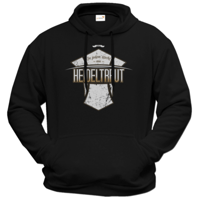 Motiv: Hoodie Premium FAIR WEAR - Heidelwurst Merch - Heideltraut - Slogan - bestimme auf Wunsch Details wie Produkt, Grösse, Farbe und Position selbst ! Motiv: Hoodie Premium FAIR WEAR - Heidelwurst Merch - Heideltraut - Slogan