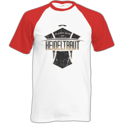 Motiv: Baseball-T FAIR WEAR - Heidelwurst Merch - Heideltraut - Slogan - bestimme auf Wunsch Details wie Produkt, Grösse, Farbe und Position selbst ! Motiv: Baseball-T FAIR WEAR - Heidelwurst Merch - Heideltraut - Slogan