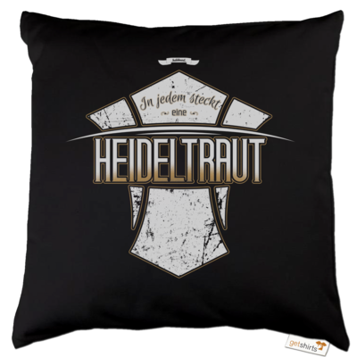 Motiv: Kissen Baumwolle - Heidelwurst Merch - Heideltraut - Slogan - bestimme auf Wunsch Details wie Produkt, Grösse, Farbe und Position selbst ! Motiv: Kissen Baumwolle - Heidelwurst Merch - Heideltraut - Slogan