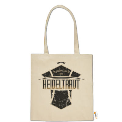 Motiv: Baumwolltasche - Heidelwurst Merch - Heideltraut - Slogan - bestimme auf Wunsch Details wie Produkt, Grösse, Farbe und Position selbst ! Motiv: Baumwolltasche - Heidelwurst Merch - Heideltraut - Slogan